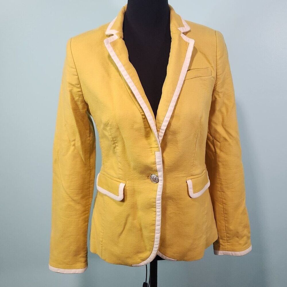 Banana Republic Women's Yellow Blazer Jacket Size 4 Tailored Fit           Lot H